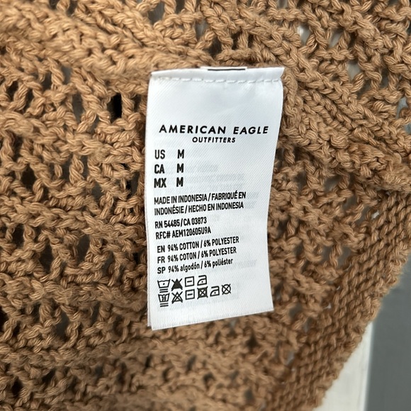 American Eagle Stitched Button Front Cardigan Brown - Picture 4 of 5